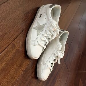 Golden Goose. White/silver sneakers. Fantastic shape. European size 39. US 9.